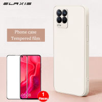 ELAXIS เคสโทรศัพท์ Realme 8/8 Pro/Realme C20/C11 2021/Realme X7 Pro 5G,เคส TPU นิ่มซิลิโคนเหลวขอบตรงสีพื้นป้องกันเลนส์รวมทุกอย่างกันตก