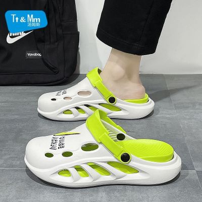 【Hot Sale】 Toms beach shoes mens summer outdoor driving dual-use non-slip deodorant hole sports Baotou flip-flops