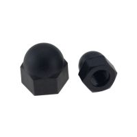 10PCS สีดำ M3 M4 M5 M6 M8 M10 M12 Nylon Bolt Nut Dome หมวกป้องกันครอบคลุมสัมผัสหกเหลี่ยมพลาสติกตกแต่ง Acorn Cap Nuts