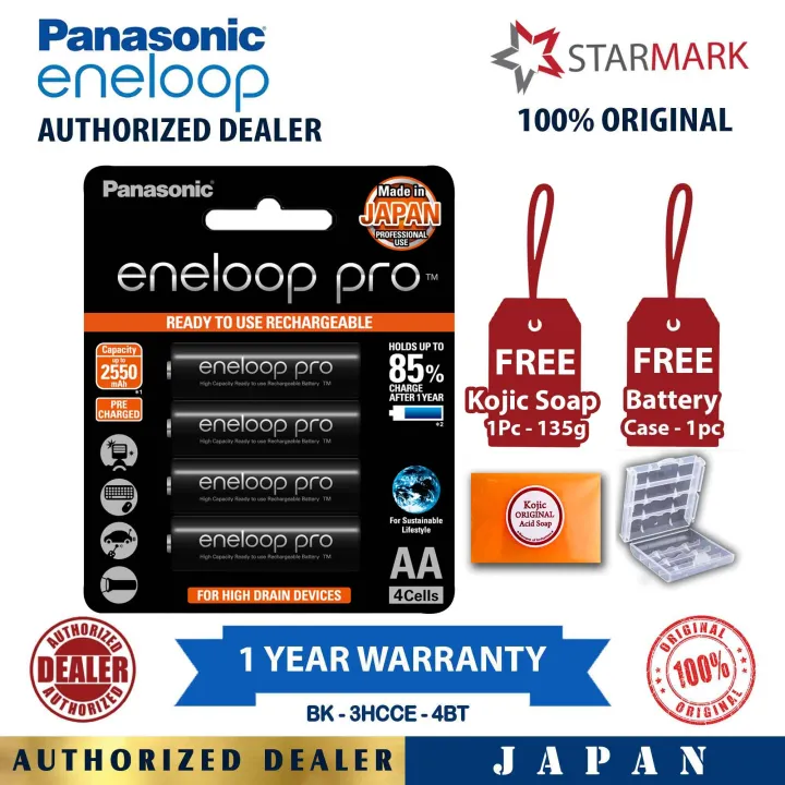 Panasonics Eneloop Pro Battery 4 Pcs. AA Black Double A Rechargeable