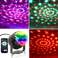 รีโมทคอนล LED Mini Party Crystal Magic Ball Light DJ หมุนแสดงประสิทธิภาพโคมไฟของขวัญวันเกิด Halloween