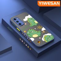 YIWESAN เคสสำหรับ Huawei P40 P40 Pro P40 Lite P40 Pro Plus เคสลายการ์ตูนไดโนเสาร์น่ารักซิลิโคนฝ้าเคสโทรศัพท์โปร่งใสขอบสี่เหลี่ยมเคสนิ่มกันกระแทกกรอบป้องกันเลนส์กล้องคลุมทั้งหมด