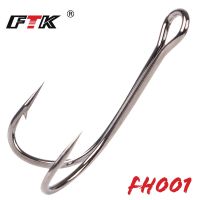 FTK 10 20pcs DIY Frog Lure Double Fishing Hook 2 4 6 1/0 2/0 3/0 High Carbon Steel Fly Tying Silicone Bait Double Fishing Hook