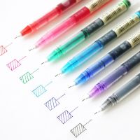 JIANWU 7pcs/set colourful Straight liquid gel pen Artistic font Creative neuter pen Business School office supplies Highlighters Markers