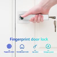 【YF】 F180 Electronic Smart Lock Semiconductor Biological Fingerprint Handle with Keys for Home Office Bedroom