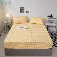 Skin-friendly Mattress Cover Polyester Printed Fitted Bed Four Corners with Elastic Band Queen King Bed Cover(No Pillowcase) 1Pc