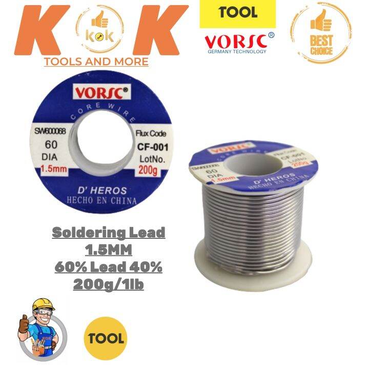 VORSC Soldering Lead 1.5mm 60 Lead 40 Solder Tin Lead Flux Wire
