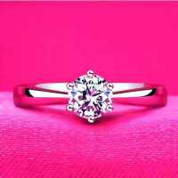 แหวนเพชรชุบทองคำขาวชุบนิลสีน้ำเงินเข้มแหวนคู่รักของขวัญวันเกิดสำหรับผู้หญิง  RDPX RDPX
