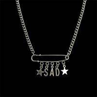 【COD Tangding】Pin Shape Letter Sad Star จี้สร้อยคอสําหรับเด็กผู้ชายผู้หญิง