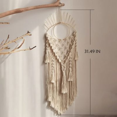 แขวนผนัง Macrame เครื่องดักฝันสไตล์ Boho ตาชั่วร้ายเครื่องประดับของตกแต่งผนังบ้านตกแต่งห้องนอนคาถา