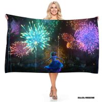 ❧ Cartoon Disney Magic Full House Pattern Towel 3D Digital Print Rectangular Quick Drying Soft Absorbent Bath Towels