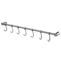 Kitchen Rail Rack Wall Mounted Utensil Hanging Rack Stainless Steel Hanger Hooks for Kitchen Tools Pot Towel