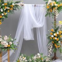 【hot】♘♛☎ 5/10m Tulle Wedding Organza Roll Sheer Fabric for Decoration Mariage Yarn Birthday Event Supplies 5z