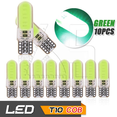 65Infinite (แพ๊ค 10 COB LED T10 W5W สีเขียว) 10x COB LED Silicone T10 W5W  ไฟหรี่ ไฟโดม ไฟอ่านหนังสือ ไฟห้องโดยสาร ไฟหัวเก๋ง ไฟส่องป้ายทะเบียน ไฟส่องเท้า กระจายแสง 360องศา CANBUS สี เขียว  (Green)