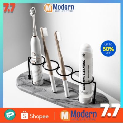 ►❏✧ 【Ready Stock】Toothbrush Stand Holder with Diatom Mud AbsorbentPad Multifunction Base Frame Storage Rack Bath Accessories Tooth Brush toothpaste Stand Shelf吸水垫 速干垫 置物架