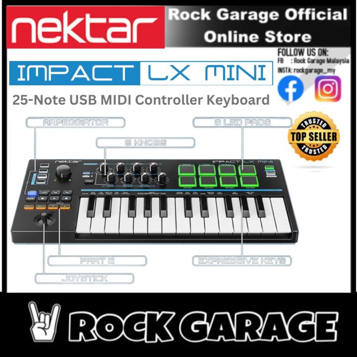 Keyboard　Mini　Controller　USB　Nektar　MIDI　25-Note　Impact　LX　Lazada