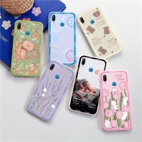 For Huawei P20 Lite P20Pro P20Lite Cute Cartoon Bear Matte Phone Case For Huawei P20 Pro P20Lite Flower Daisy Back Cover Bumper Phone Cases