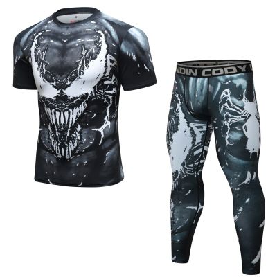 ：“{—— MMA BJJ Rashguard Boxing Sets Mens Fitness Training Compression Sport Suit Muay Thai Jiu Jitsu Quick Dry Gym Clothing Tracksuits