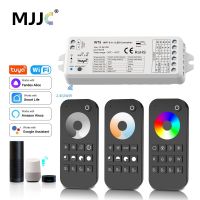 RGBW RGB CCT Controller Tuya Smart Life Wifi Dimmer 12V 24V 2.4G RF Wireless 5in1 RGBCCT LED Strip Light Remote Controler WT5 LED Strip Lighting