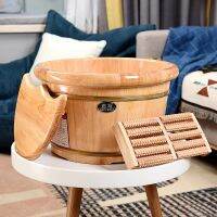 ⊙❃◆  Cordia Shining Free Shipping Thick Pedicur Foot Bucket Wooden With Lid 26cm Insulation Environmental Protection Foot Barrel