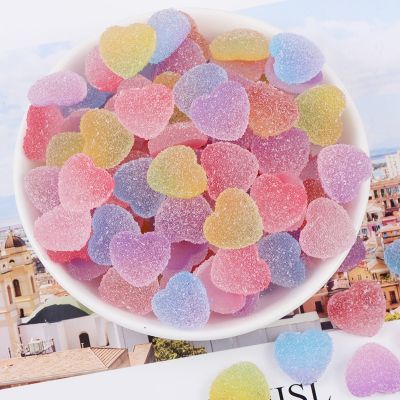 10Pcs/lot Fake Candy Resin Cabochon Flatback Heart Shape Simulation Food DIY Scrapbooking Embellishment Decoration Craft