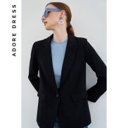 Blazer đen basic cổ 2 ve chéo 2BL1003 ADOREDRESS