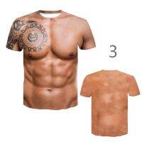 Ready Stock!  Novelty Mens Casual Short Sleeve 3D Chest Muscle Printing Graphic T-Shirt Funny Tops Tee