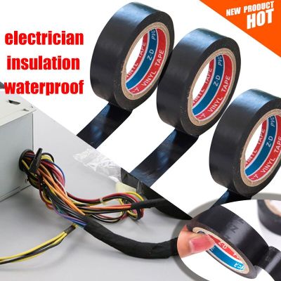 6M Black Electrician Wire Insulation Flame Retardant Plastic Tape Electrical High Voltage PVC Waterproof Tape Self-adhesive Tape Adhesives  Tape