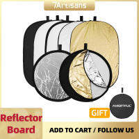 AMBITFUL 5in1 Reflector Board 60CM 80CM 110CM 80x120CM Silver White Gold Portable Collapsible Light Round Photography Reflector Board for Studio