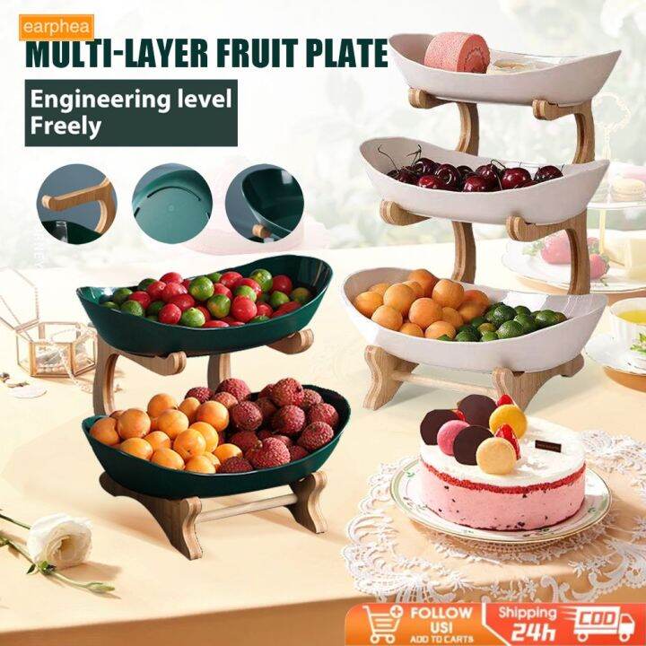 Grade Plastic Fruit Stand Rack Fruits Organizer Fruit Tray Stand Fruit