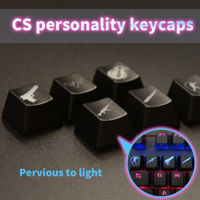 CS GO Keycaps ปุ่มเล่นเกม CSGO ตัวครอบปุ่มคีย์บอร์ดคีย์บอร์ดเกมอุปกรณ์เสริม ABS บุคลิกภาพที่มีชีวิตชีวาสำหรับคีย์บอร์ดแบบกลไก