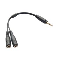 1 TRRS Male to 2 TRS Female Audio AUX Studio Y Converter Cord 3.5mm AUX Mic Headset Splitter Adapter Cable  For iPhone iPod Headphones Accessories