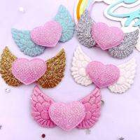 16pcs Glitter Felt ผ้า nons Glitter Heart สีสัน Wing applique DIY เย็บ Patch งานแต่งงาน Decor supp.lie accessorie CRAFT