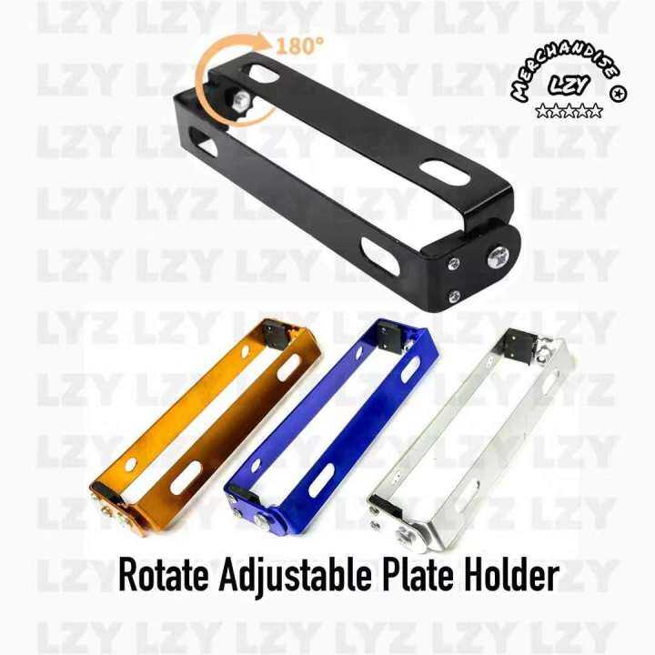 Universal Plate Holder for Motorcycle Adjustable Foldable Stainless