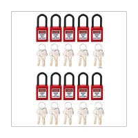 10PCS Safety Lockout Padlock 38mm Nylon Shackle Engineering Plastics Hazardous Energy Isolation Keyed