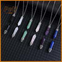 PETIBABE ของขวัญสำหรับผู้หญิงผู้ชาย อเมทิสต์ สีเขียว Aventurine พระเครื่อง สร้อยคอหินบำบัดพลังงาน จี้หินธรรมชาติ สร้อยคอคริสตัลหกเหลี่ยม โรสควอตซ์