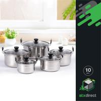 MUM หม้อสแตนเลส ชุดหม้ออเนกประสงค์  เซ็ต 10 ชิ้น 10-Piece Pot Set หม้อต้ม  หม้อหู