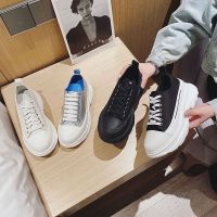 【high quality】original ALEXANDERˉ MC QUEENˉ womens 2022 summer and Autumn， strapping canvas shoes new all-purpose low rise white shoes muffin shoes daddy shoes