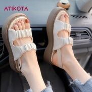Atikota Giày Nữ Khóa Đế Bằng PU-INTL