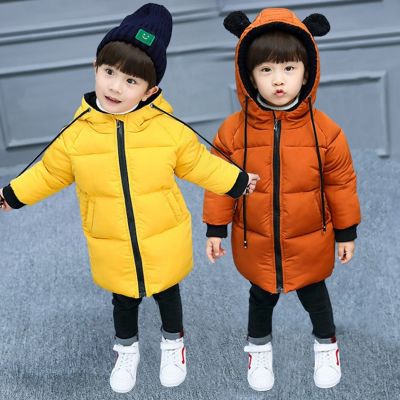 Children Winter Boys Girls Coat Cute Bear Infant Baby Parkas Thick Kids Cotton-padded Girls Jacket Long Hoodies Outerwear TZ133