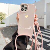 Custom Name Letter Plating Love Heart case With Lanyard for Samsung Galaxy S20 FE S21 Ultra S8 S9 S10 Plus Note 10 9 8 A41 A31