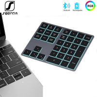 (มีในสต็อก) SeenDa Bluetooth Number Pad ปุ่มกดตัวเลขไร้สายพร้อม LED Backlit 34 Key Numpad และเมาส์สำหรับแล็ปท็อปเดสก์ท็อปคอมพิวเตอร์พีซี **