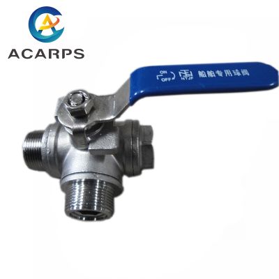 1/2 3/4 BSP Female Male Thread 3 Way Ball Valve DN15 DN20 Stainless Steel 304 Valve Handle Valves L T Port