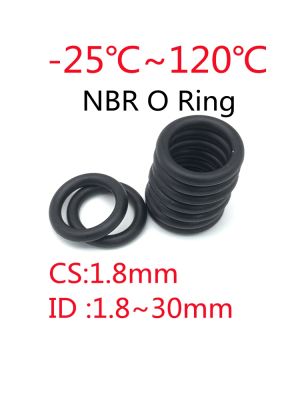 100pcs NBR O Ring Oil Sealing Gaskets CS 1.8mm ID 1.8 30mm Automobile Nitrile Rubber Round Shape Corrosion Resist Washer Black
