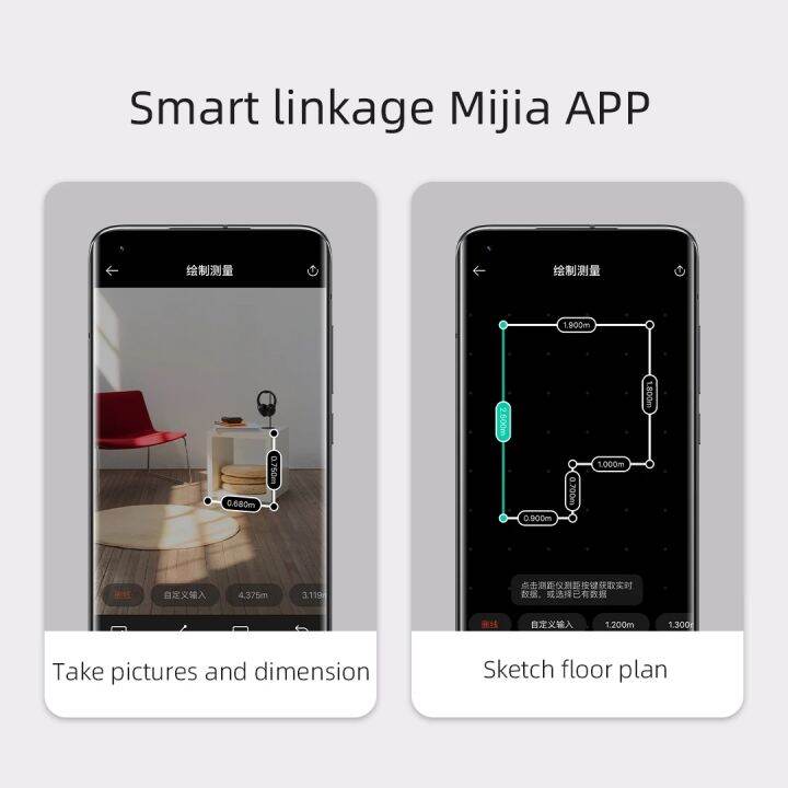 cw-xiaomi-mijia-smart-rangefinder-เครื่องวัดระยะทางแบบเรียลไทม์จอแสดงผล-lcd-เครื่องวัดระยะด้วยเลเซอร์ทำงานร่วมกับ-mi-home