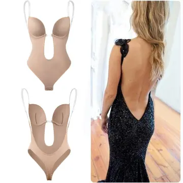 Evening Gown Shapewear Lace Deep V Neck Backless Breathable Women