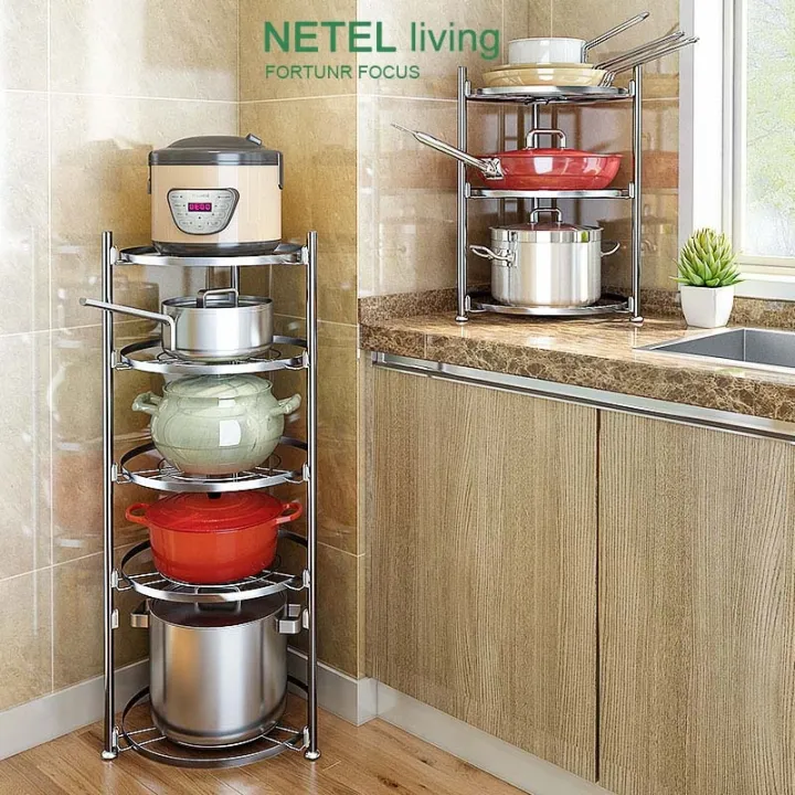 [netel Ready Stock] Kitchen Pot Rack Multi Functional Kitchen Stand