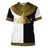 Egyptian God Eye Of Horus Print เสื้อยืดคอปก O ลำลองแขนสั้นพลัสขนาด Pullover เสื้อยืดแฟชั่น เสื้อผ้าผู้ชาย