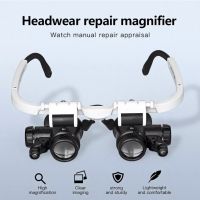 ET Game TH Magnifying Glasses Dual-Lens Eye Loupe Magnifier 8x 15x 23x LED Lights Glasses Magnifier 2 LED For Electronics Watch Repair Head Mount Magnifying Glass