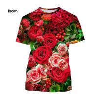 New Fashion Hawaiian Floral 3D Printed T-shirt Mens and Womens Summer Casual Short-sleeved Shirt Tops